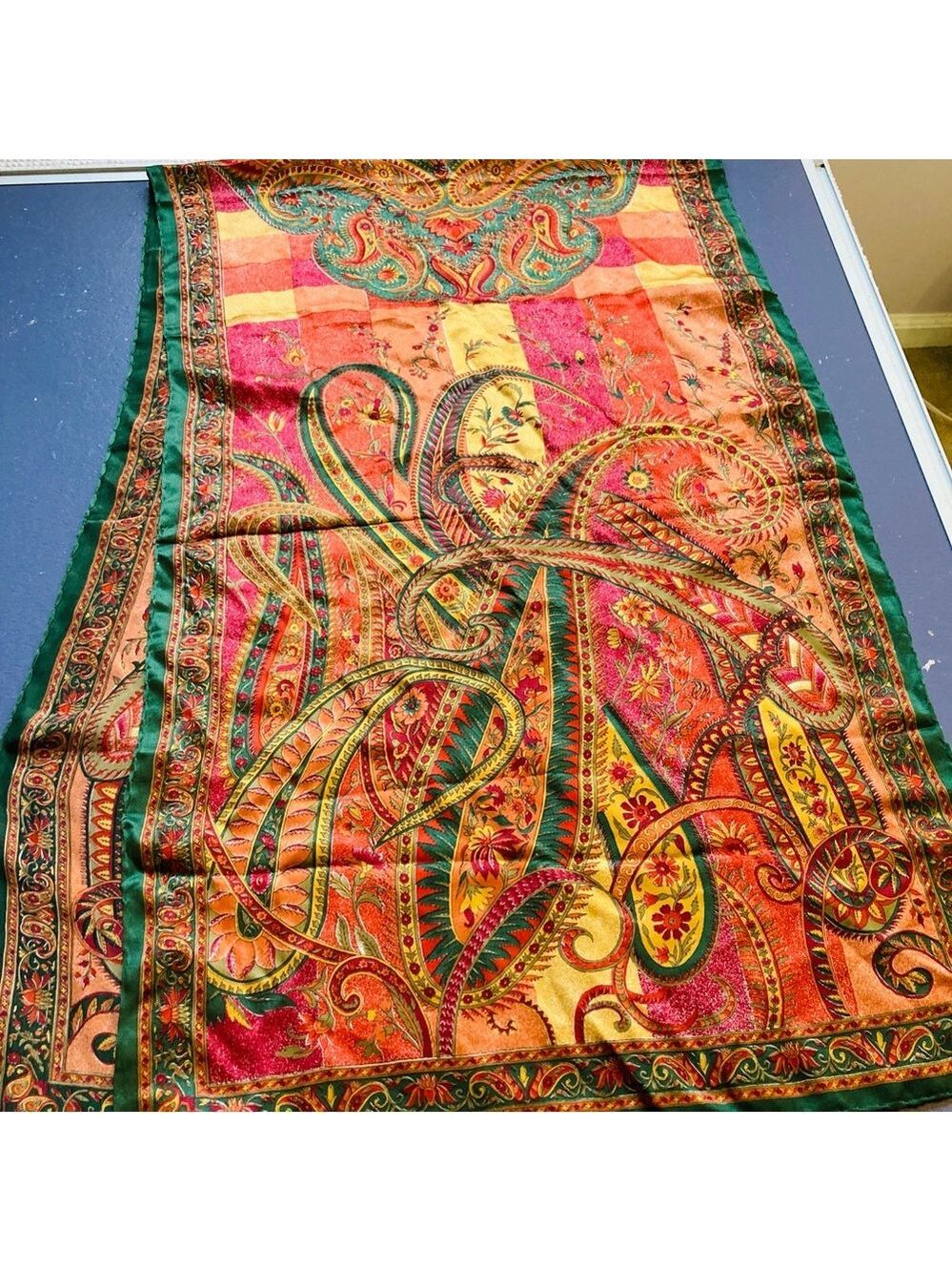 Silk Scarf, Beautiful, Multicolor - Picture 3 of 9